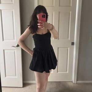 The Kooples Black Mini Flounce Corset Dress